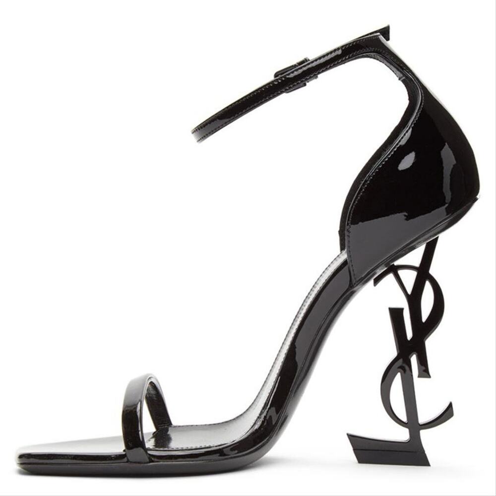 SAINT LAURENT Opyum 110 YSL monogram logo patent heels sandals - Picture 4 of 6